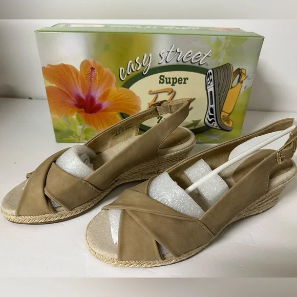Easy Street Womens Maureen Wedge Sandals Size 8 - Picture 1 of 7
